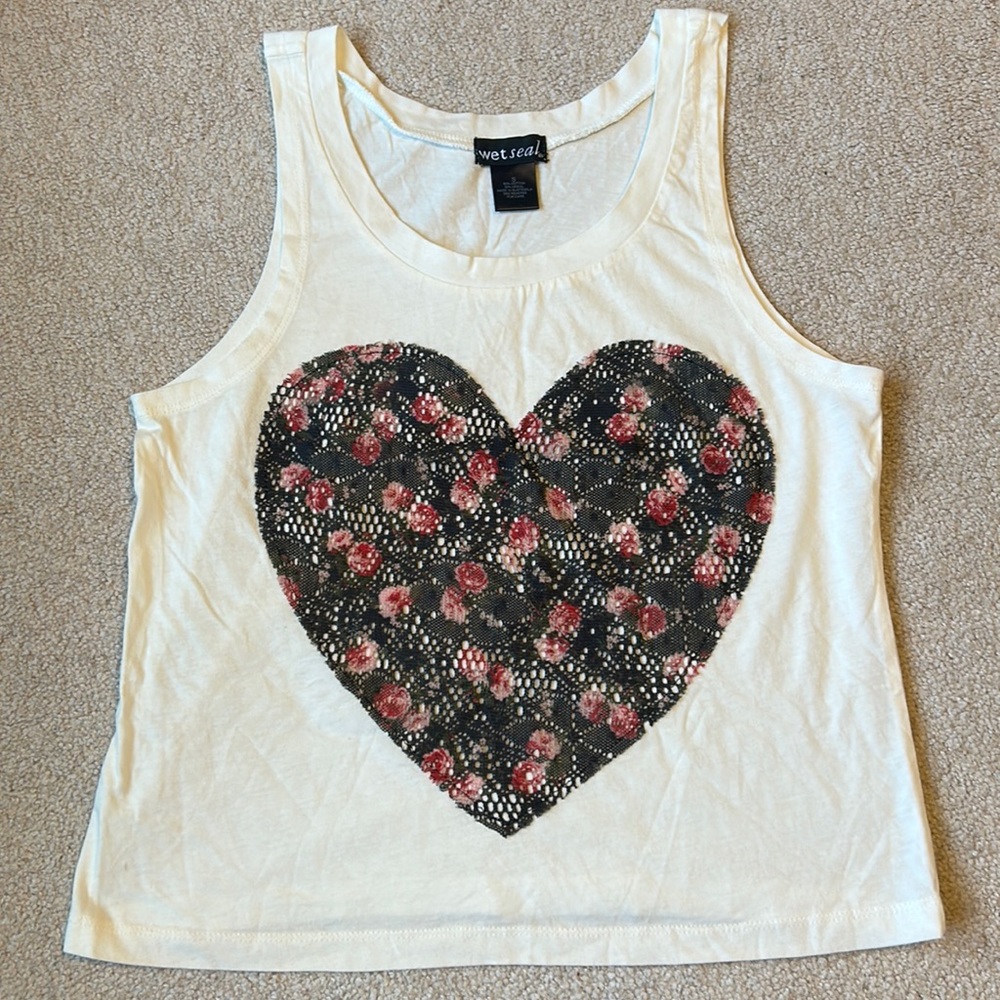 LIKE NEW WetSeal cotton tank top/crop top, size Small